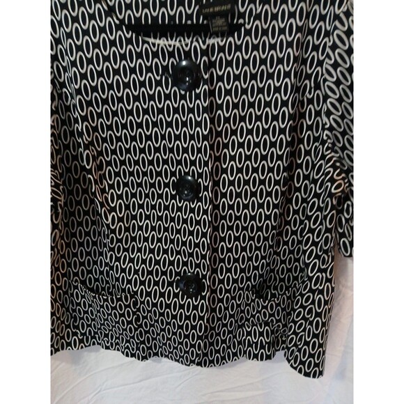 Lane Bryant Black And White Circle Print Blazer/ Jacket  Front Buttons  WM-24 - Picture 3 of 16